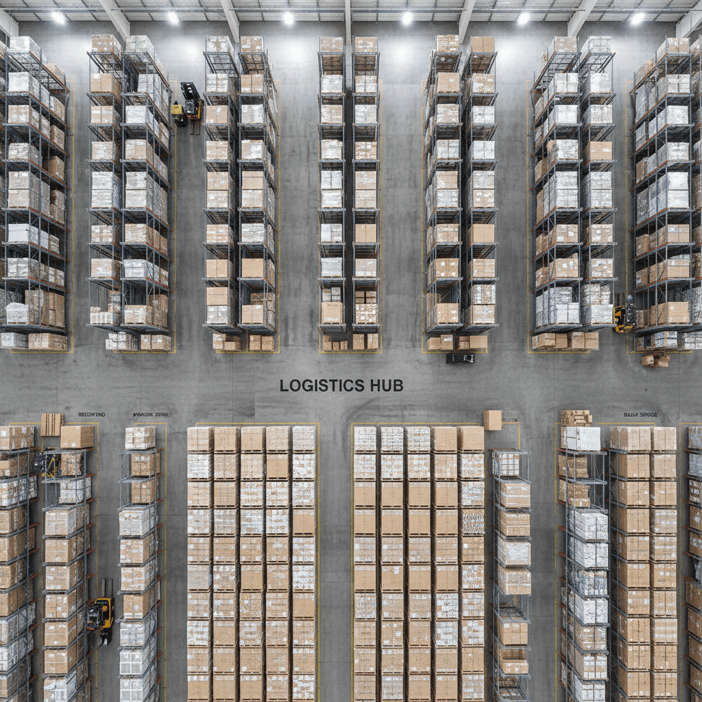 Übersicht der Lagerflächen mit organisierten Lagerzonen